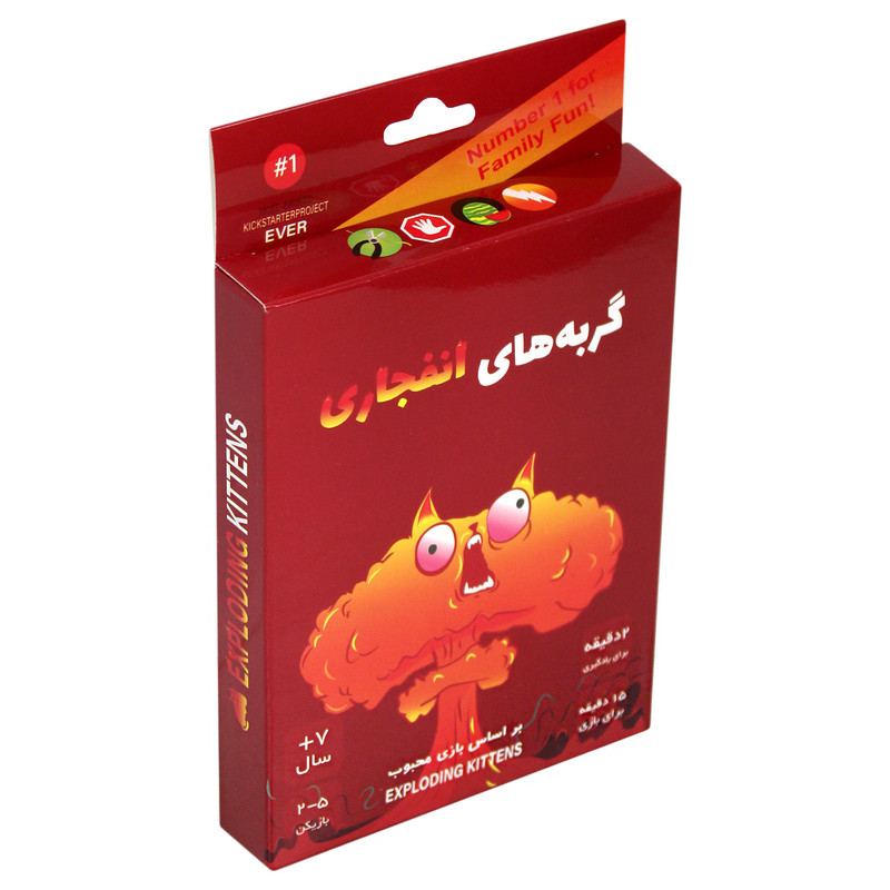 بازی فکری گربه‌های انفجاری، تعداد بازیکن دو تا پنج نفر، مناسب 7 سال به بالا، کد EXP KTN 02
