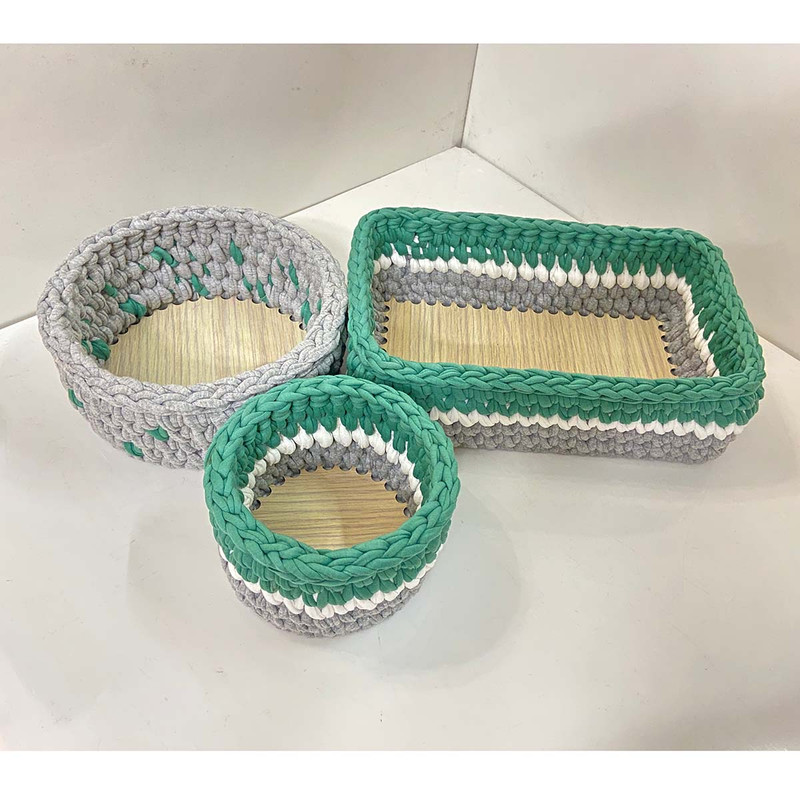 ست سبد وسایل کودک مدل سیسمونی کد Kids Storage Basket-01 مجموعه 3 عددی